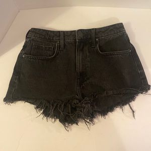 - Forever 21 Raw Hem Black Jean Shorts Size 24